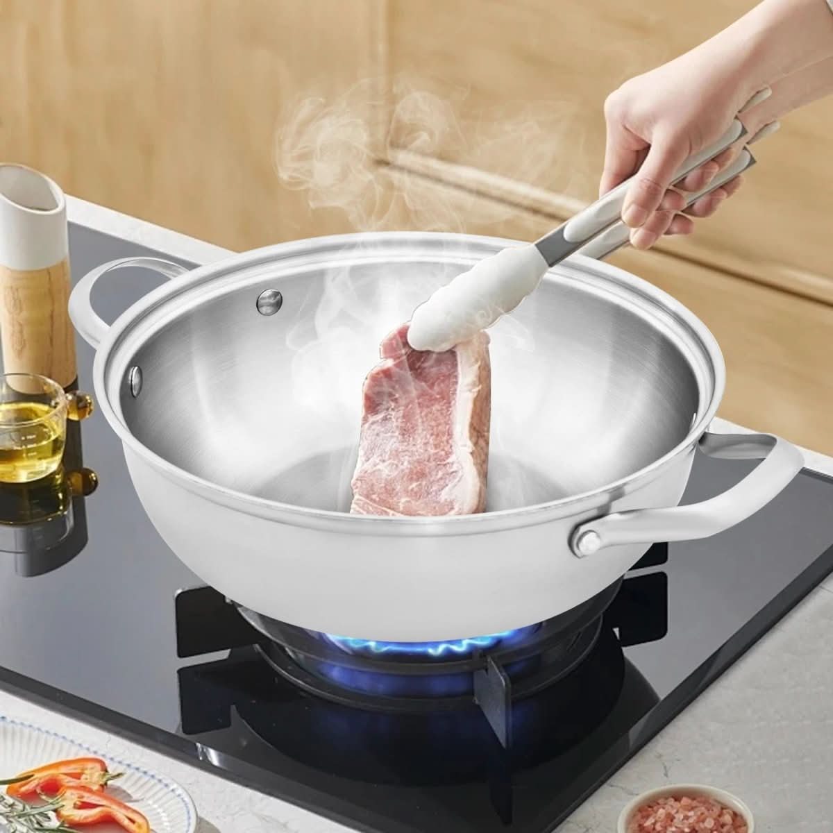 EcoHeat – Stainless Steel Cooking Pot 26 cm With Even Heat Distribution