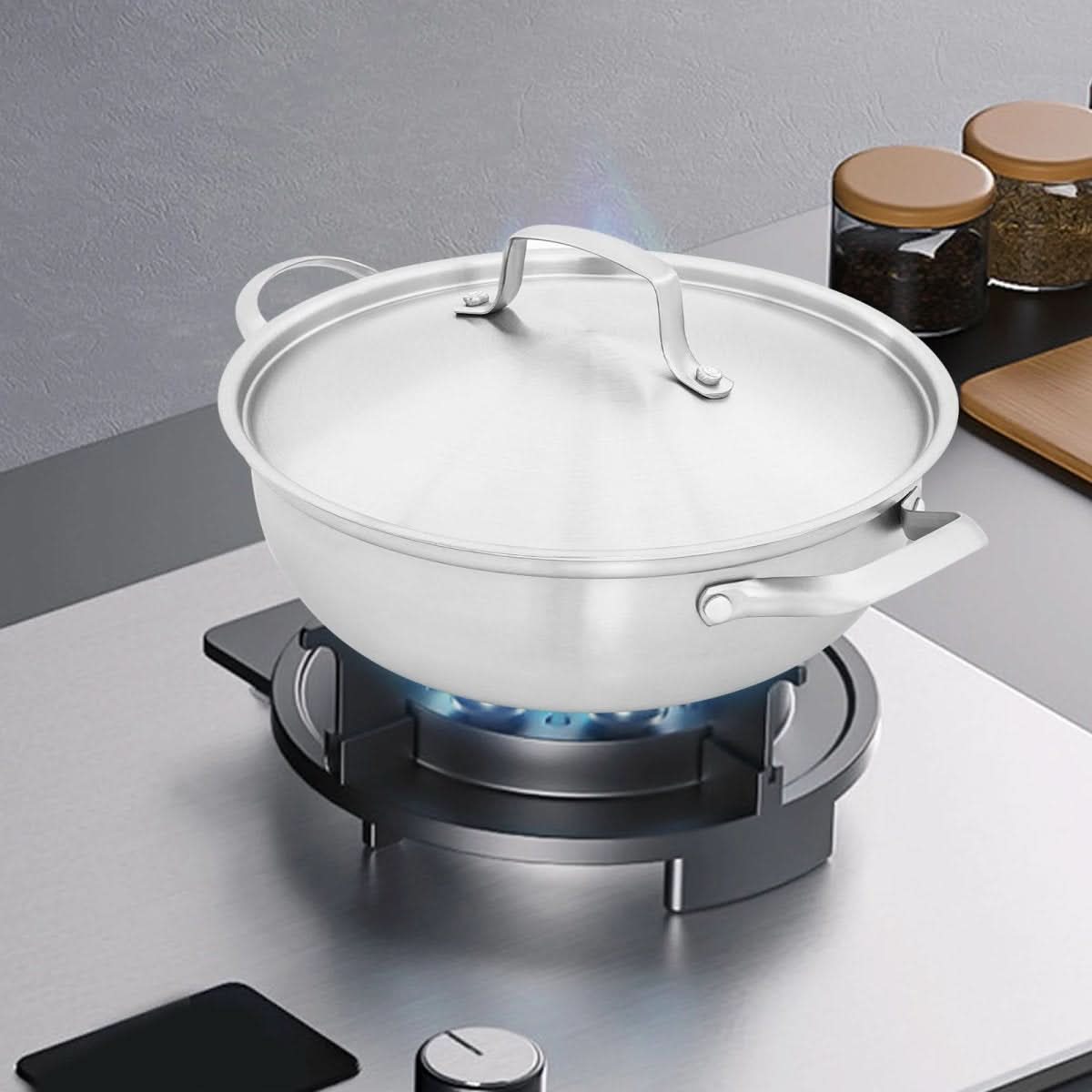 EcoHeat – Stainless Steel Cooking Pot 26 cm With Even Heat Distribution