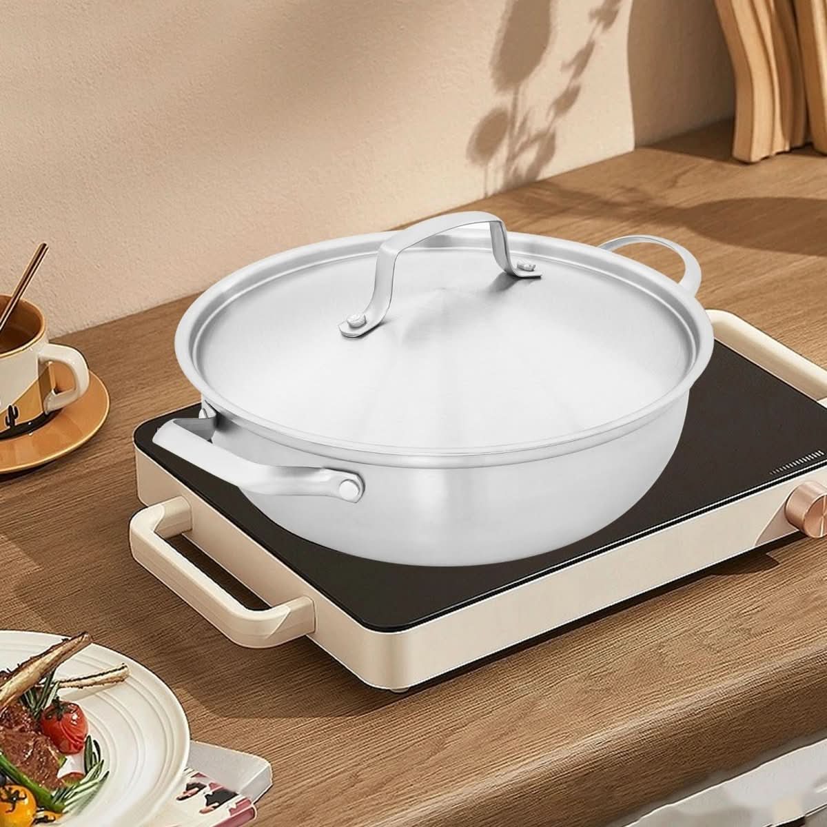 EcoHeat – Stainless Steel Cooking Pot 26 cm With Even Heat Distribution