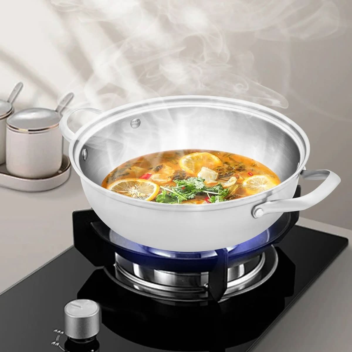 EcoHeat – Stainless Steel Cooking Pot 26 cm With Even Heat Distribution