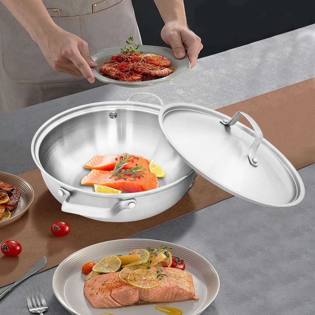 EcoHeat – Stainless Steel Cooking Pot 26 cm With Even Heat Distribution