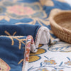 Cotton Blossom Blanket - Rustic Cotton Blanket with Floral Pattern, Reversible Design