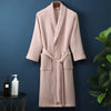 CottonLuxury – Waffle Bathrobe With V-Neck Made Of 100% Cotton
