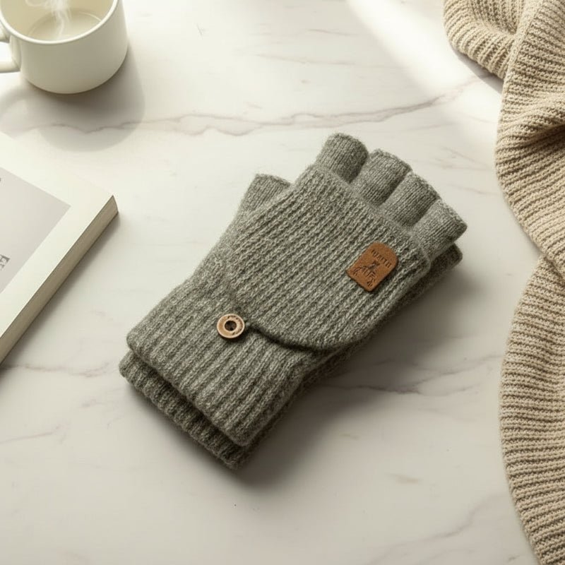 Kuscheliggestrickt – Dicke Gestrickte Halbfingerhandschuhe Für Komfort & Einfaches Tippen