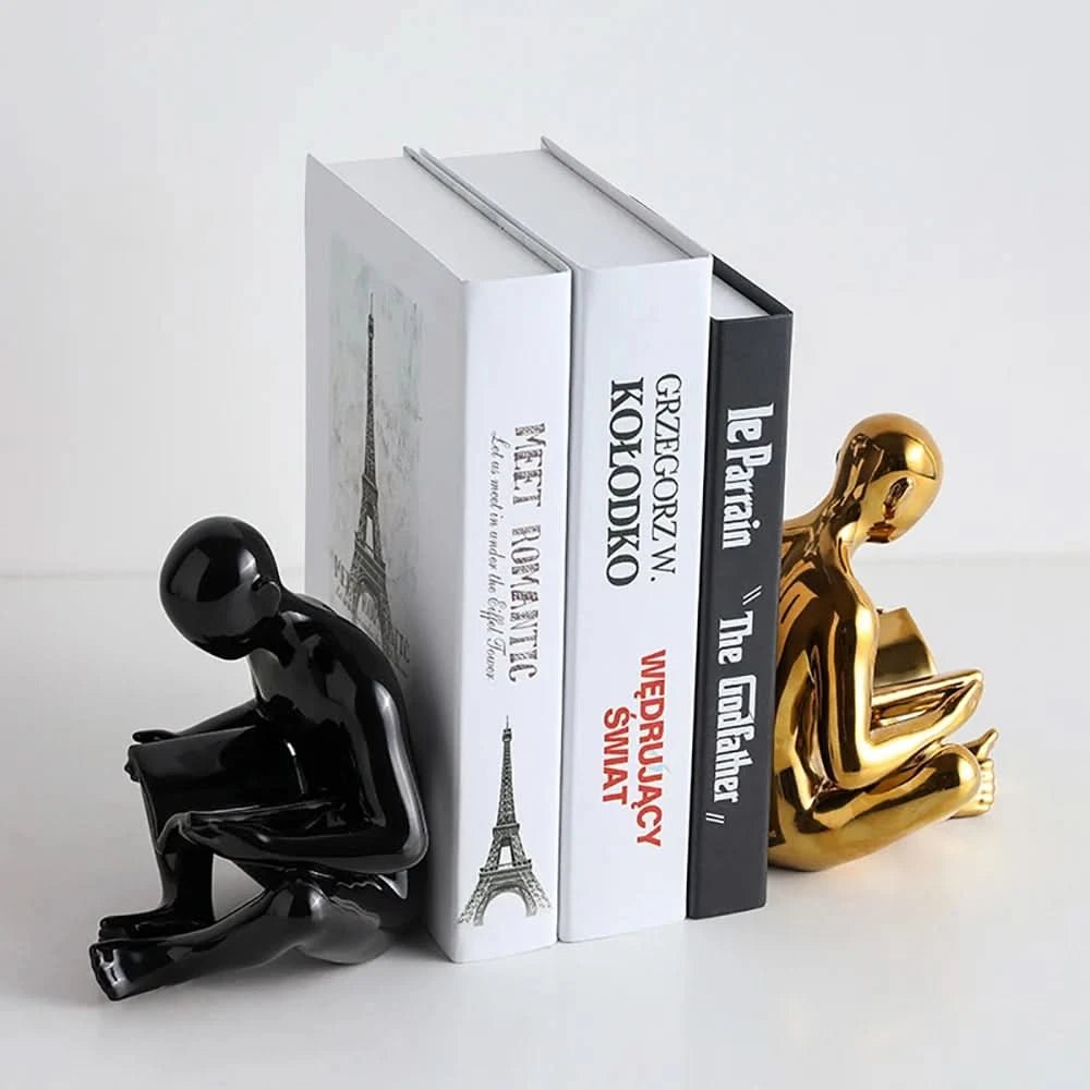 Liam - Creative Bookend with Reading Man Sculpture