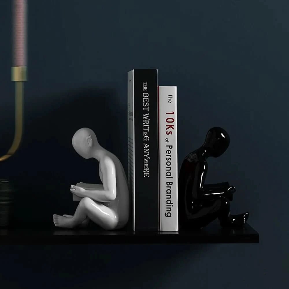 Liam - Creative Bookend with Reading Man Sculpture