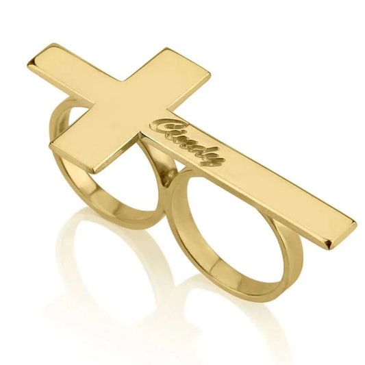 VALTORIA – Edelstahl Zwei-Finger-Ring Mit Gravuroption