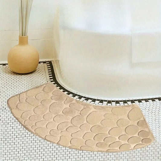 River Shape Bath Mat – Bath Mat with Curved Design for Comfort and Safety