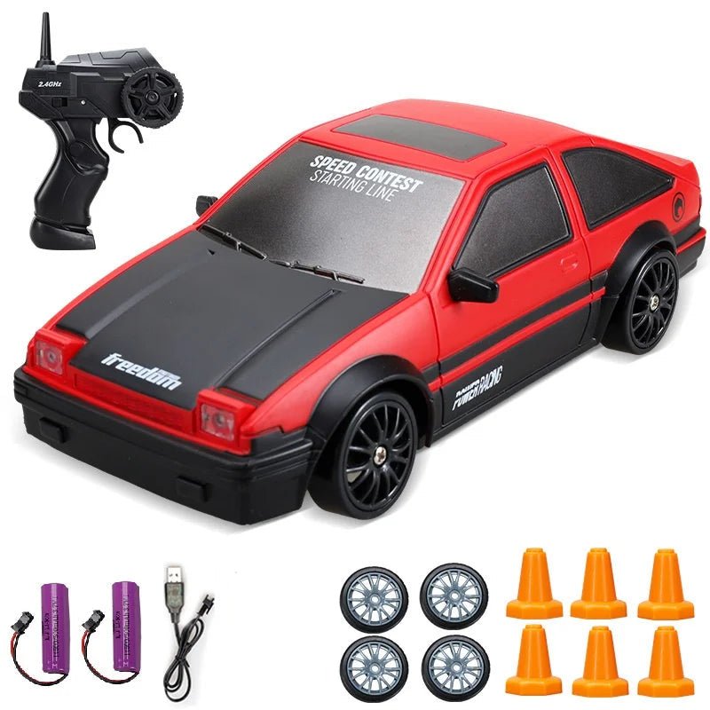 DRIFTHERO – 2,4-GHz-4WD-Hochgeschwindigkeits-RC-Auto mit AE86- und GTR-Renndesign 20