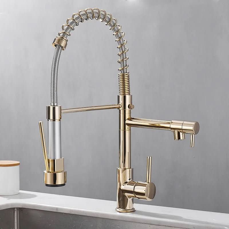 DUALFLOW Kitchen Faucet - Black Faucet with Dual Outlet & Single Handle Control