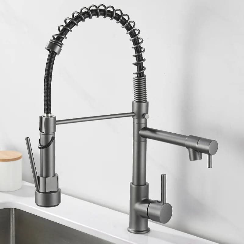 DUALFLOW Kitchen Faucet - Black Faucet with Dual Outlet & Single Handle Control