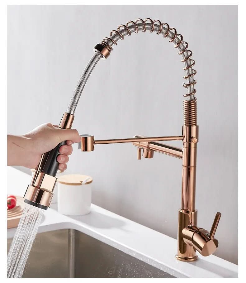 DUALFLOW Kitchen Faucet - Black Faucet with Dual Outlet & Single Handle Control