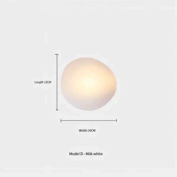 JANA Pebble Glass Wall Sconce With Warm Diffused Light For Modern Ambiance