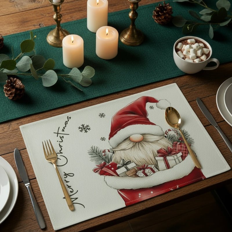 Dwarfmat - Festliche Tischunterlage mit Weihnachtswichtel-Design, Hitzebeständig, 38 cm 0