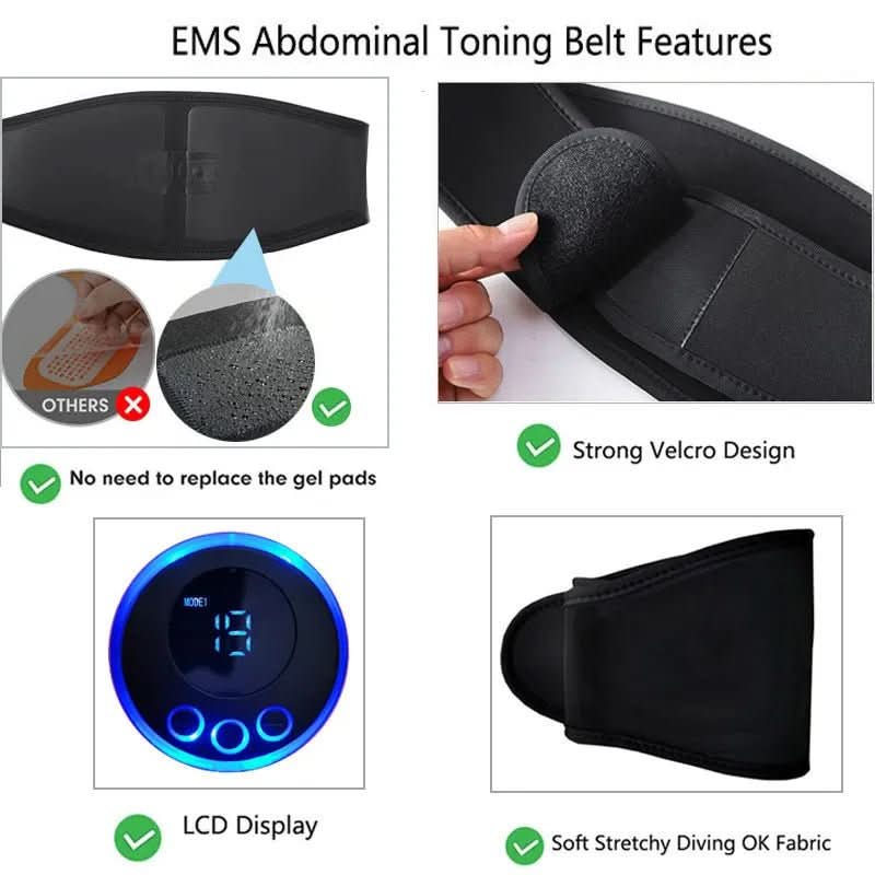 KernTon EMS – Abdominal Muscle Stimulator with Electrical Muscle Stimulation for Effective Home Workouts