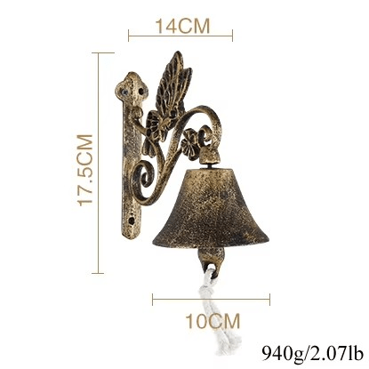 EUROVINT Bell - Cast Iron Retro-Style Doorbell for Front Door & Garden