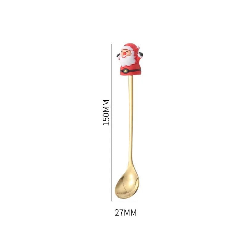 Edelstahl Weihnachtsbaum-Löffel-Set - 4-teilig, Spülmaschinenfest, Ideal für Kaffee und Desserts 12