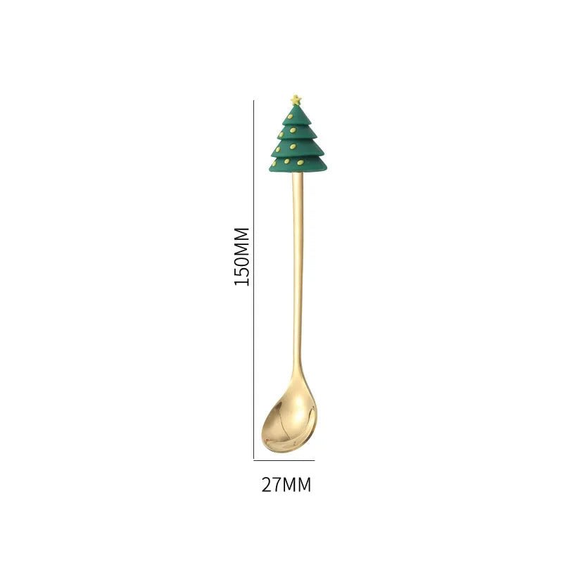 Edelstahl Weihnachtsbaum-Löffel-Set - 4-teilig, Spülmaschinenfest, Ideal für Kaffee und Desserts 14