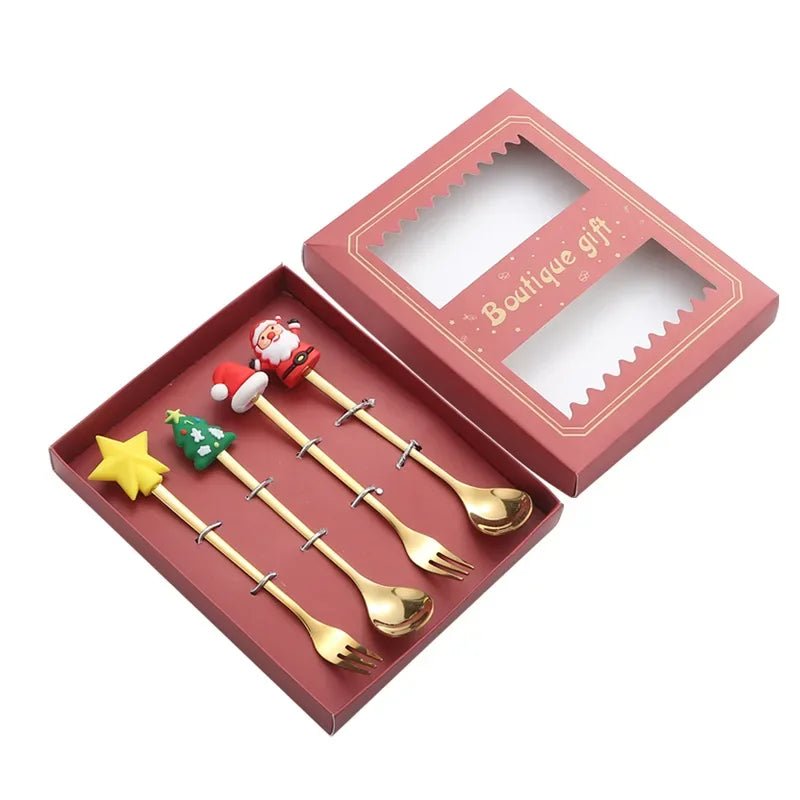 Edelstahl Weihnachtsbaum-Löffel-Set - 4-teilig, Spülmaschinenfest, Ideal für Kaffee und Desserts 21