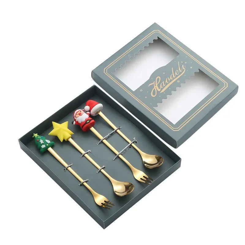 Edelstahl Weihnachtsbaum-Löffel-Set - 4-teilig, Spülmaschinenfest, Ideal für Kaffee und Desserts 25