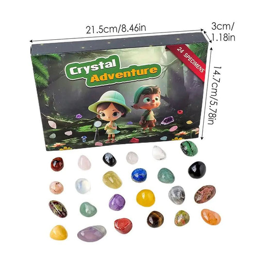Geotreasure Advent Calendar 2025 - 24 Natural Gemstones For Collectors & Children