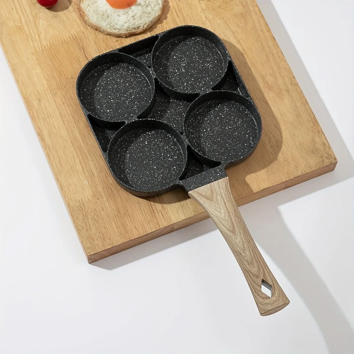 PanVero 4-Hole Non-Stick Pan | Multipurpose Pan | Easy to Clean | Aluminum Frying Pan