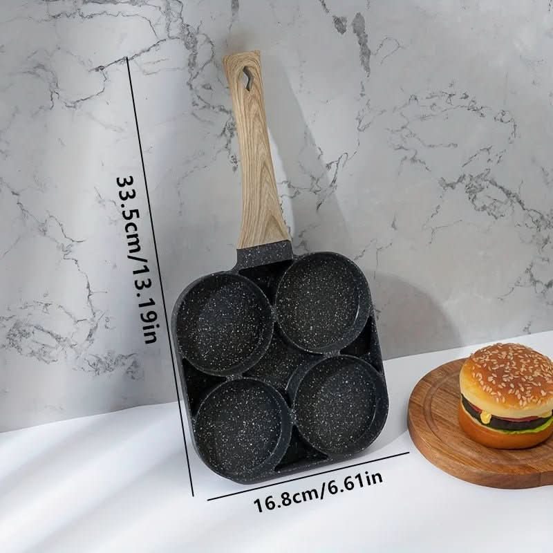 PanVero 4-Hole Non-Stick Pan | Multipurpose Pan | Easy to Clean | Aluminum Frying Pan