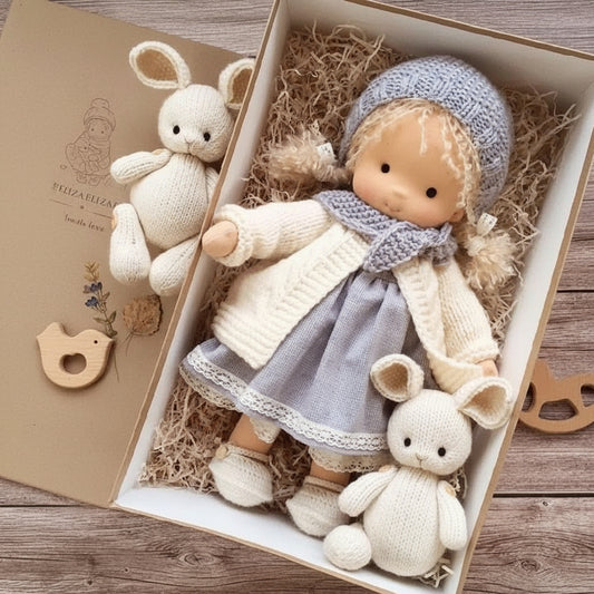 Selina – Handgefertigte Baumwoll-Waldorf-Puppe für Kreatives Spielen
