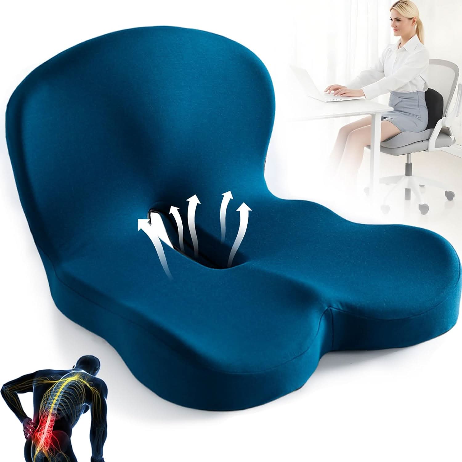 ERGOREST – Ergonomic Lumbar Support Pillow for Office Chairs & Cars