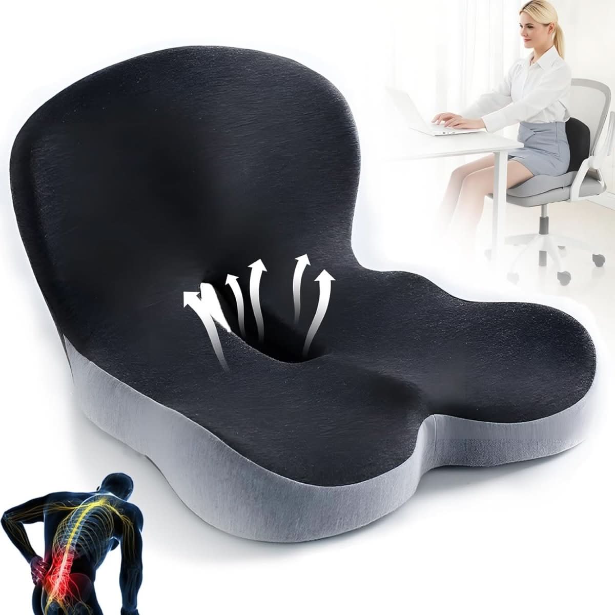 ERGOREST – Ergonomic Lumbar Support Pillow for Office Chairs & Cars