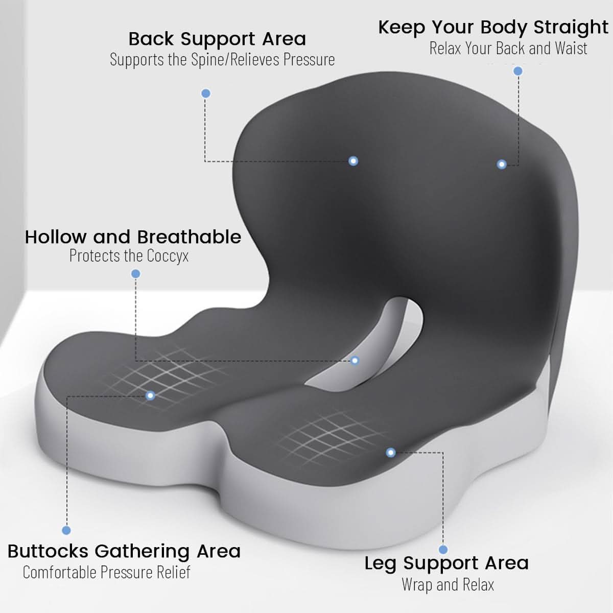 ERGOREST – Ergonomic Lumbar Support Pillow for Office Chairs & Cars