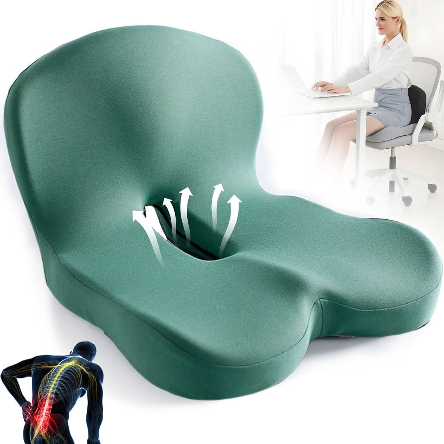 ERGOREST – Ergonomic Lumbar Support Pillow for Office Chairs & Cars