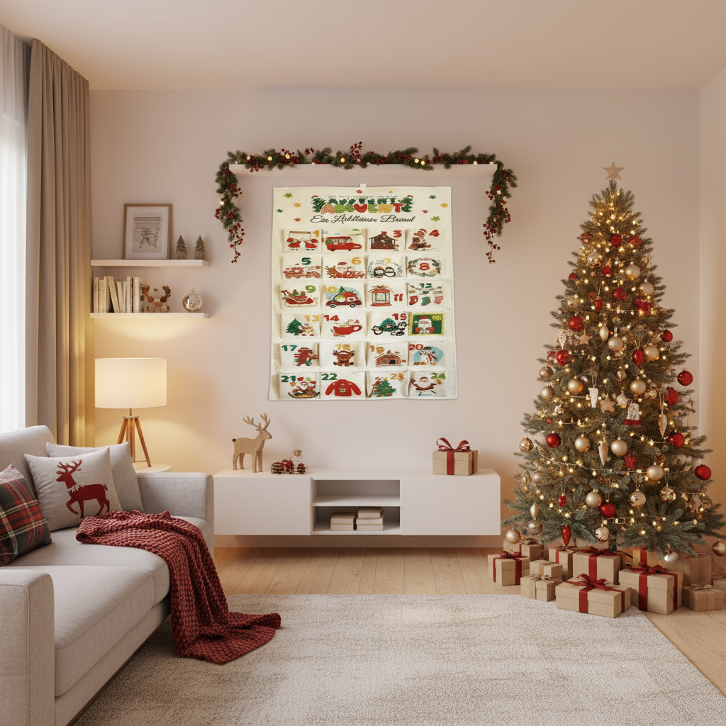 FESTICARFT – DIY-Adventskalender aus Stoff mit 24 Taschen für den Countdown bis Weihnachten 0