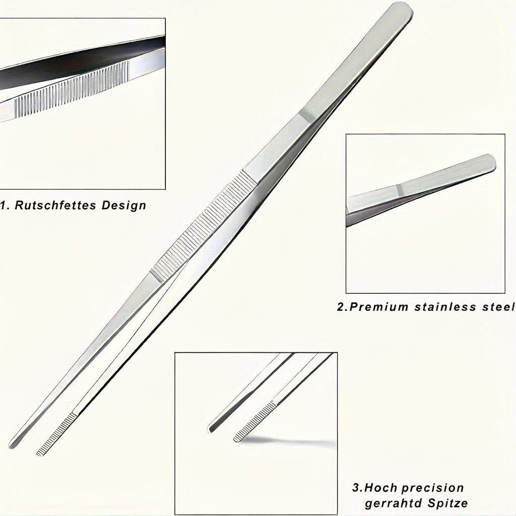 FEUERFEST - Multifunktionale Grillzange aus Edelstahl, 25 cm, Hitzebeständig 3