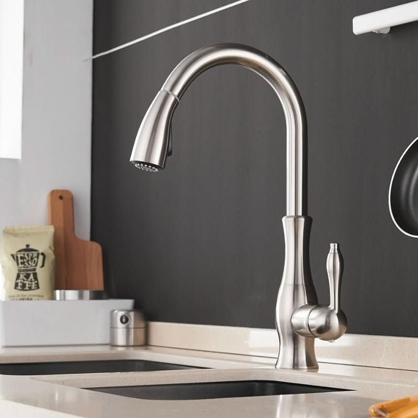 FLEXFLOW Kitchen Faucet - Stainless Steel Kitchen Faucet with Pull-Out Spray Head & Flexible Design