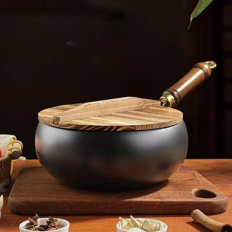 FORGIRON – Handgeschmiedete Eisenpfanne mit Holzgriff und optionalem Deckel (24/28 cm) 4
