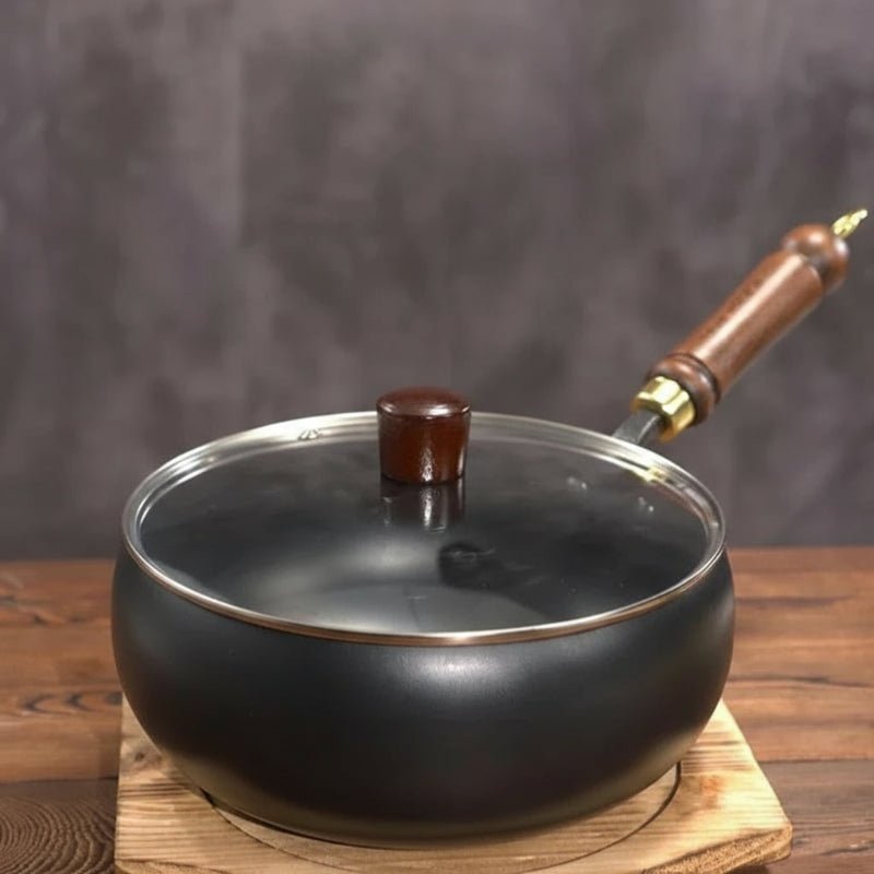 FORGIRON – Handgeschmiedete Eisenpfanne mit Holzgriff und optionalem Deckel (24/28 cm) 8