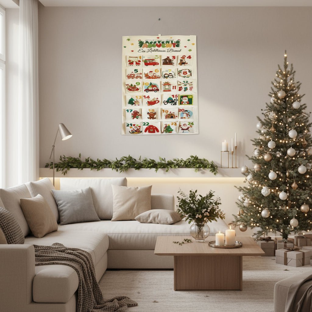 MADEFORYULE - DIY Fabric Advent Calendar With 24 Pockets For Creative Christmas Fun