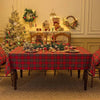 Festliche Tischdecke Abwaschbar - Karomuster in Rot-Grün für Weihnachten 3