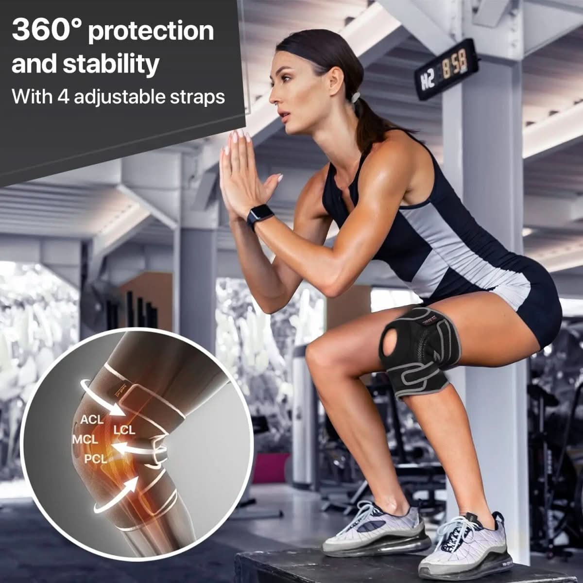 FlexiKnee Support – Adjustable Knee Brace with Spring Support for Plus Sizes