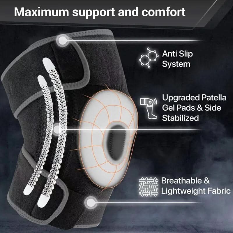 FlexiKnee Support – Adjustable Knee Brace with Spring Support for Plus Sizes
