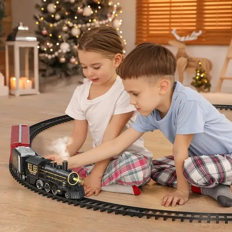 Christmas Train Set - Electric Christmas Train With Flexible Tracks & Festive Carriages