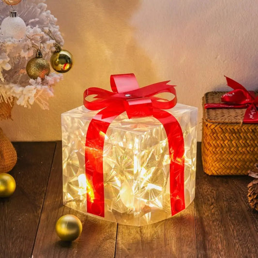 GLIMBOX – Beleuchtete Weihnachtsgeschenkbox mit 100 LED-Lichtern für die Weihnachtsdekoration 0