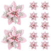 GLIMFLOR – 14,5 cm große glitzernde Weihnachtsblumen in Rosa, Rot und Gold 0