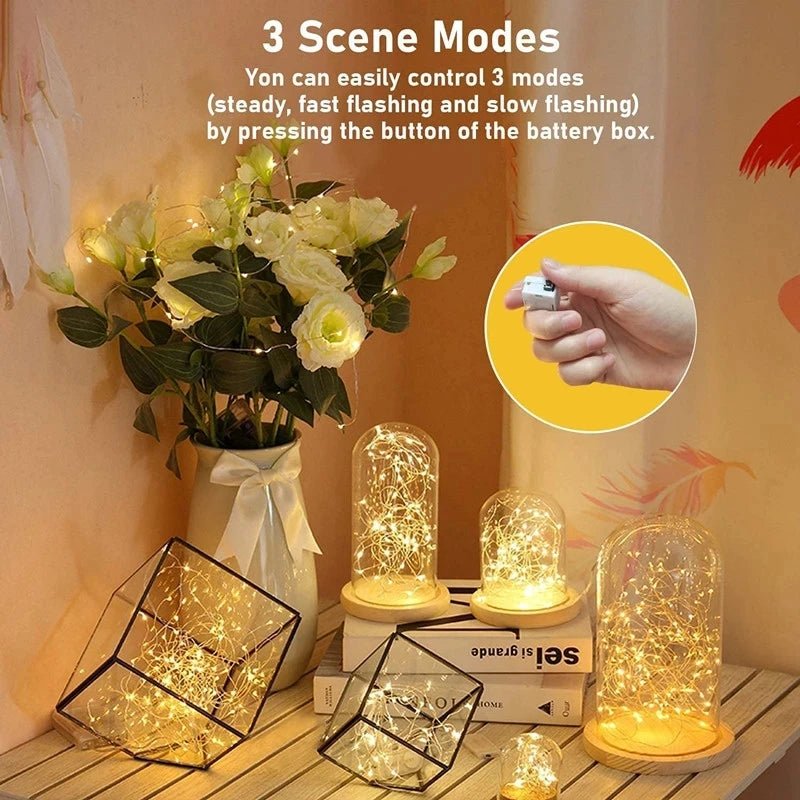 GLIMLIGHT – Warmweiße, batteriebetriebene Lichterkette für Haus und Garten 4