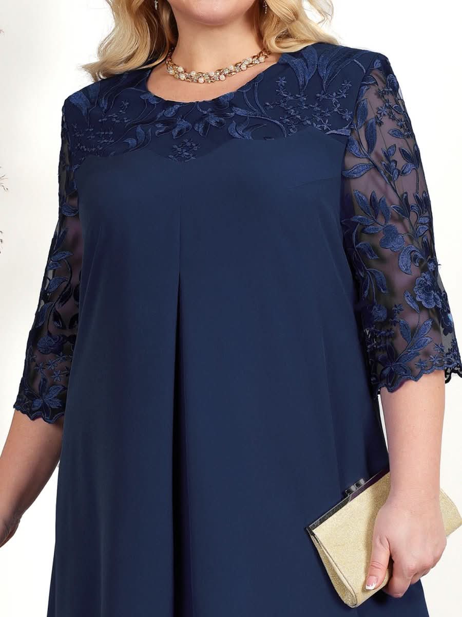 Grace Gala Gown – Embroidered Plus Size Dress for Elegant Appearances