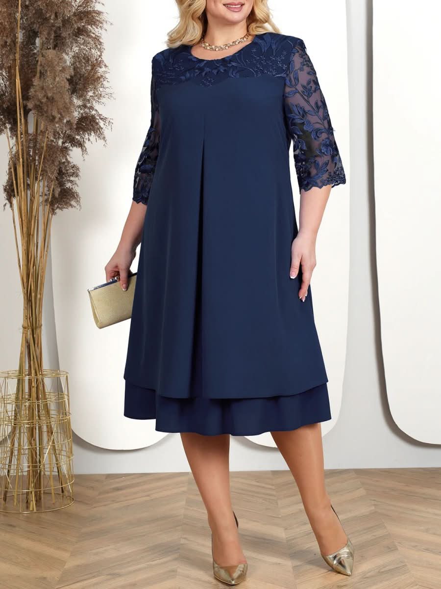 Grace Gala Gown – Embroidered Plus Size Dress for Elegant Appearances