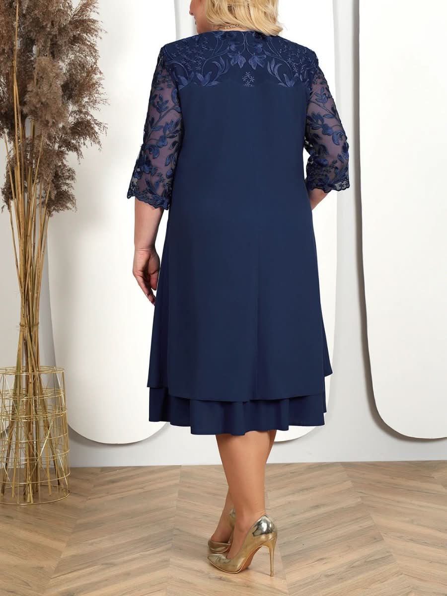 Grace Gala Gown – Embroidered Plus Size Dress for Elegant Appearances