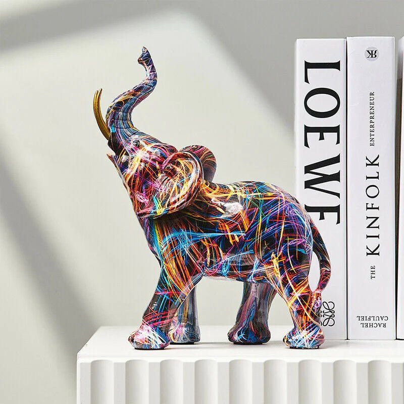 GRAFFIPHANT – Lebendige Graffiti-Elefantenfigur für künstlerische Heimdekoration 1