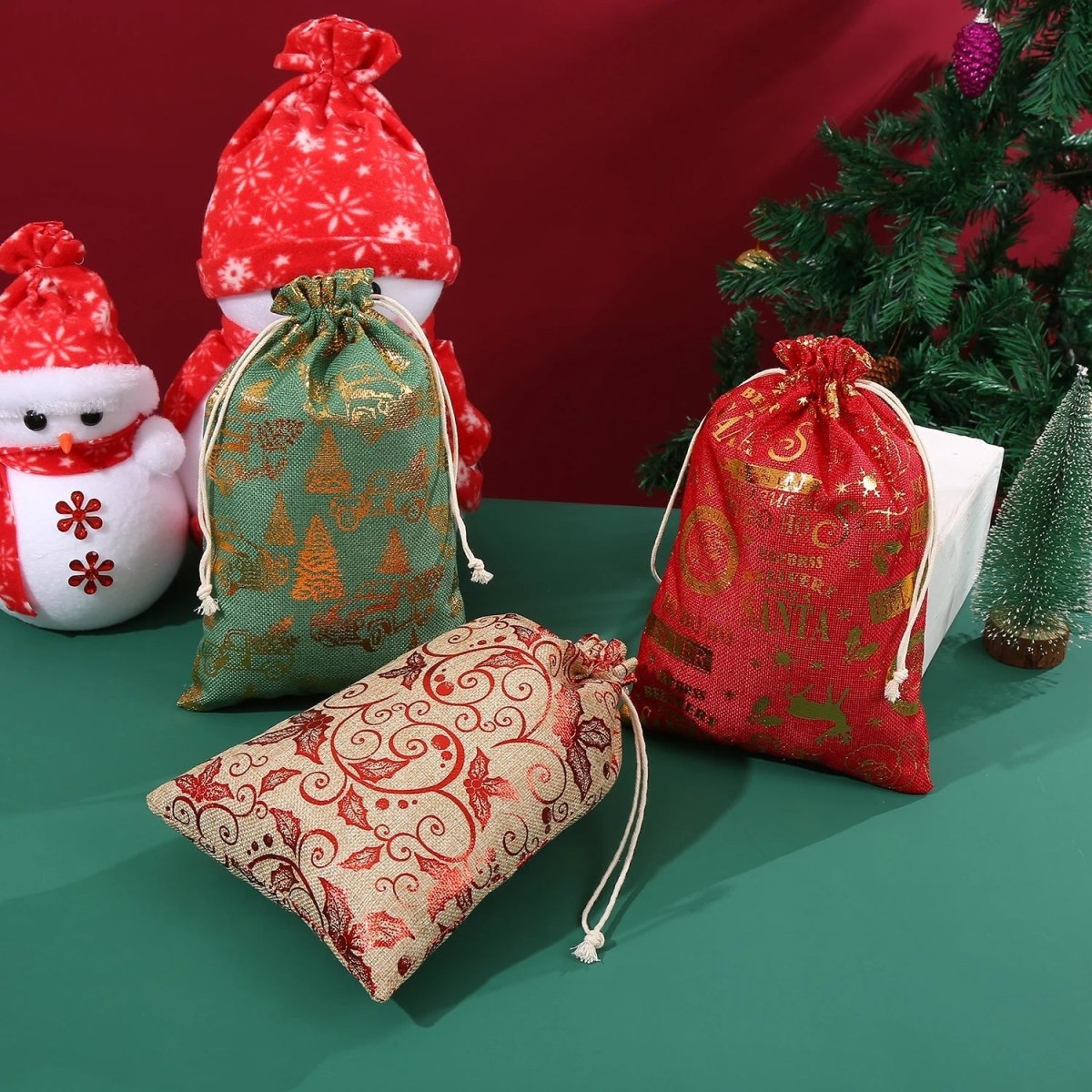 GREENBLOOM – Öko-Jute-Geschenktüten für natürlichen Weihnachtszauber 4